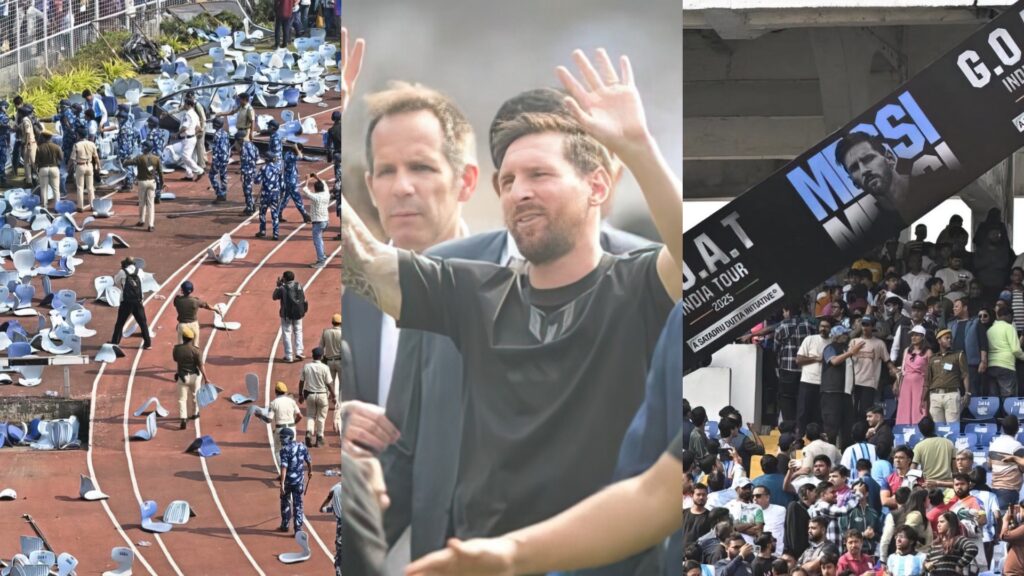 Kaos gjatë vizitës së Messi-t në Indi, tifozët shkulin karriget e stadiumit