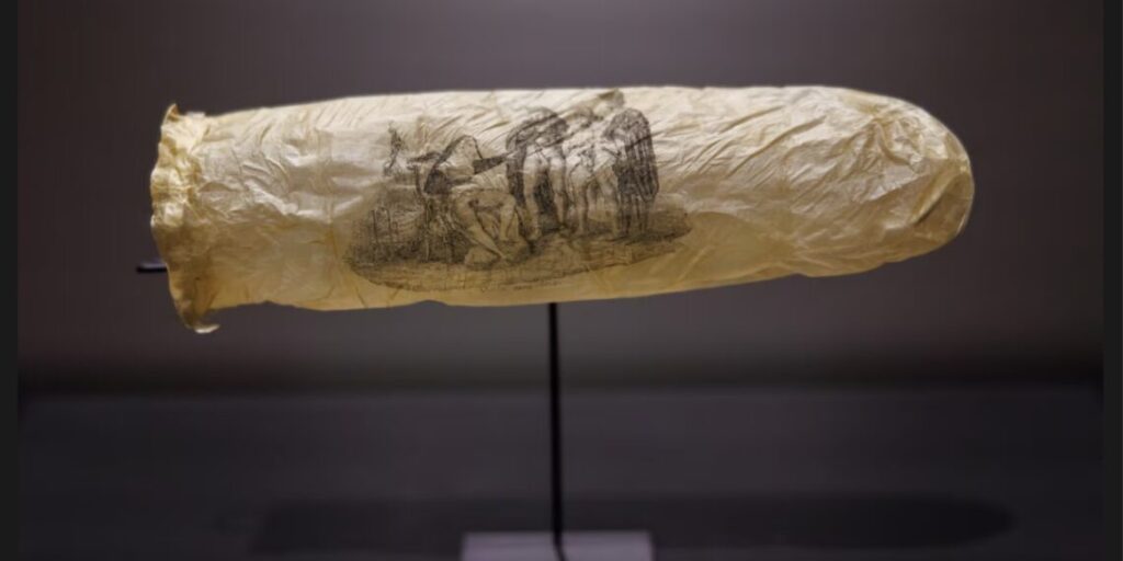 Ekspozohet në Holandë prezervativi francez me lëkurë deleje i 200 viteve më parë